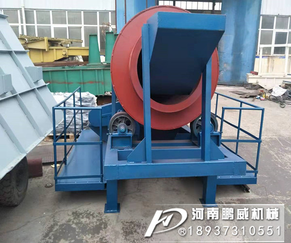 直徑1200無軸滾筒篩分機砂石顆粒篩分現場